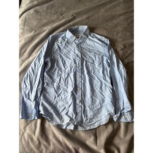 RVYC No Boat No Problem Mens Large Light Blue Oxford Button Down Shirt L/S